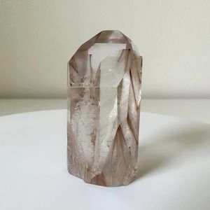 Clear Amphibole Quartz Tower Angel Phantom Point Crystal Natural High Quality